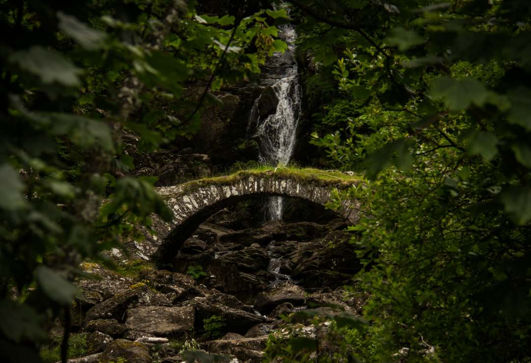 Waterfall-and-bridge-in-Scotland
